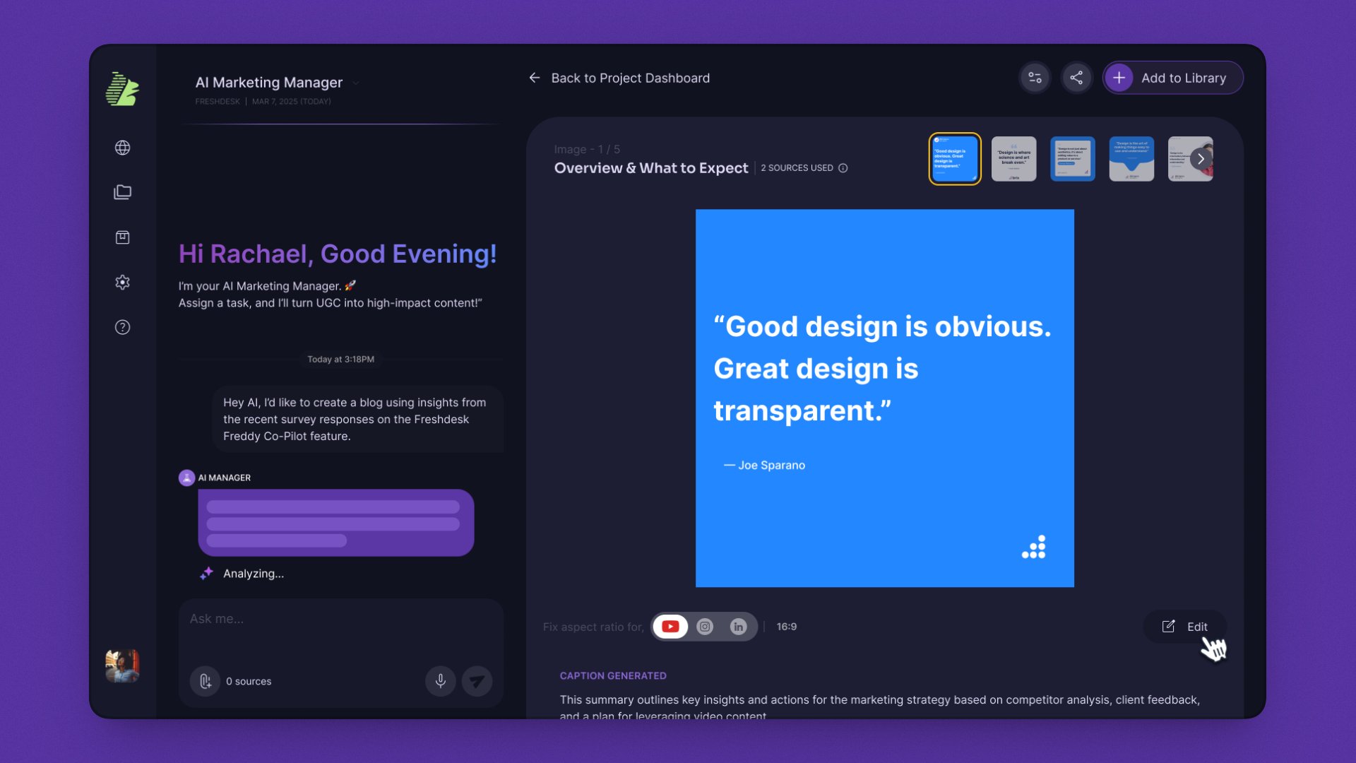 Post landing page